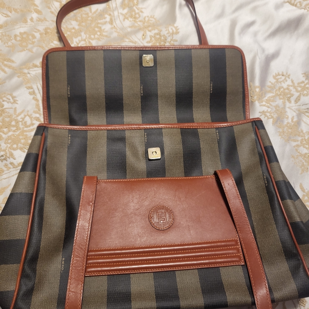Fendi Brown and Black Striped Women's Bag - Picture 2 of 8